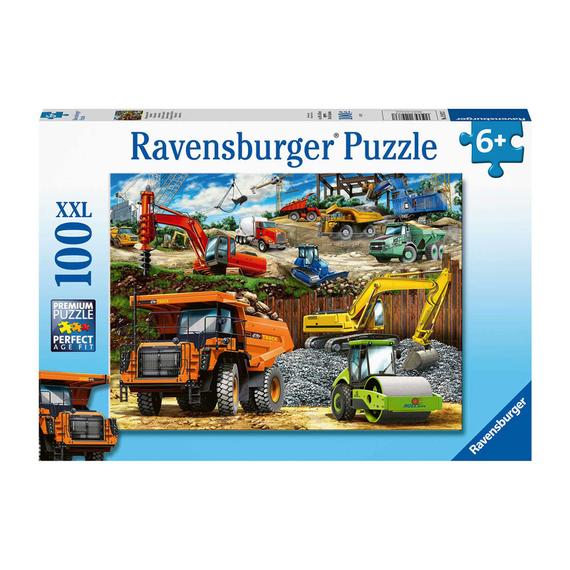 Ravensburger Puzzle 100 db - Járművek az építkezésen (03764)