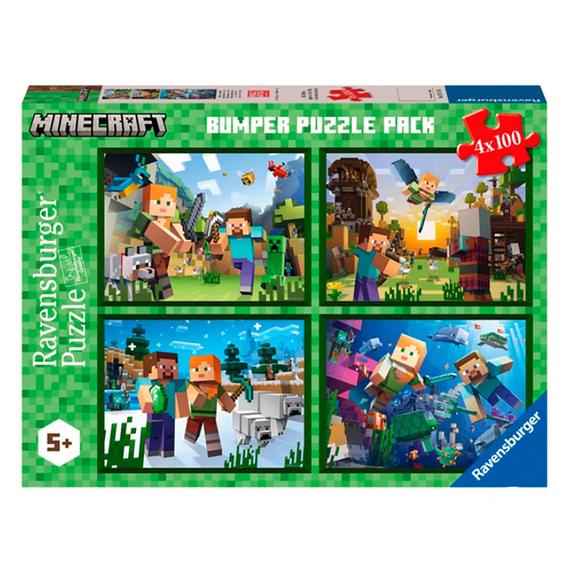 Ravensburger Puzzle 4x100 db - Minecraft (03834)