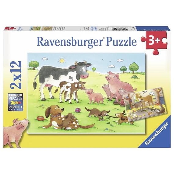 Ravensburger Boldog állatcsaládok 2 x 12 darabos puzzle (09118)