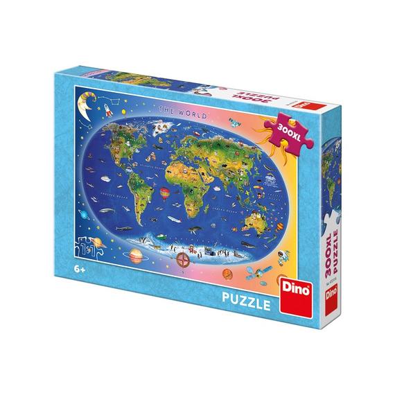 Dino Állatos világtérkép 300 darabos XL puzzle (49513)