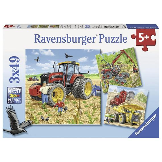 Ravensburger: Puzzle 3x49 db - Óriási gépek (53494)