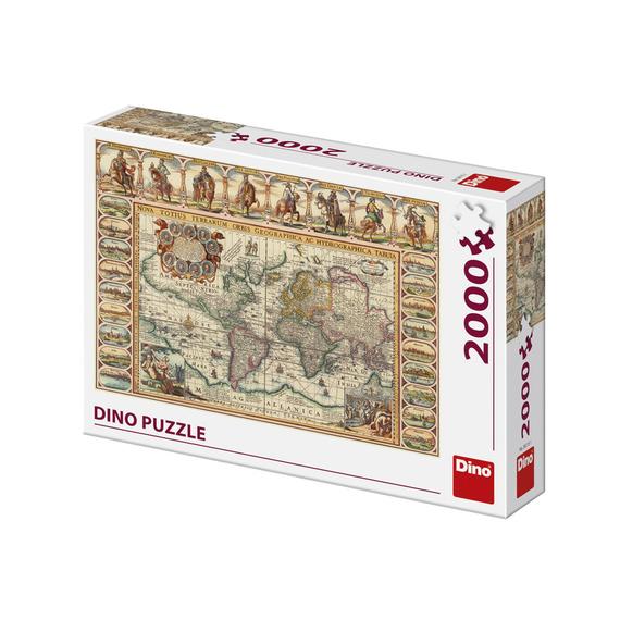 Dino Puzzle 2000 db - Világtérkép (55220)