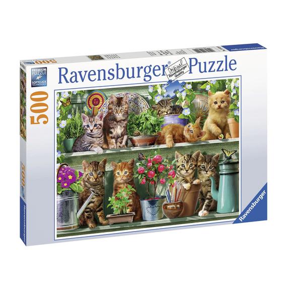 Ravensburger Puzzle 500 db - Cicák a polcon (60807)
