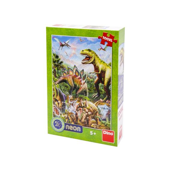 Dino Puzzle 100 db XL neon- Dínók világa (68547)