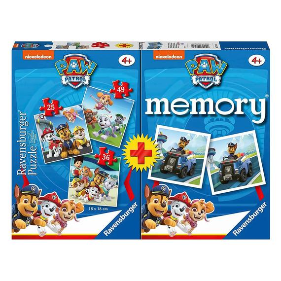 Ravensburger Puzzle 3IN1 + memóriajáték - Mancs Őrjárat (85144)