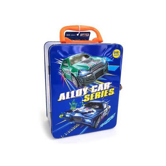 Fém tárolódoboz 12 db fém kisautóval (12289)
