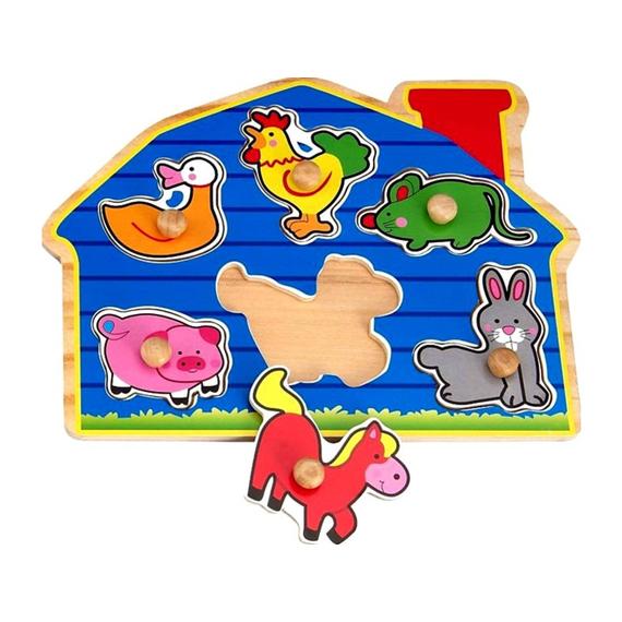 Tanyasi állatok 6 darabos fa puzzle (24848)