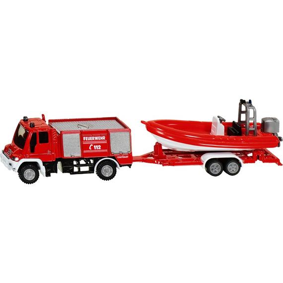 SIKU Unimog tűzoltóautó hajóval 1:87 - 1636 (34845)