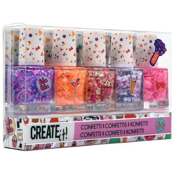 Create it! Konfetti körömlakk 5 db /csomag (38488)