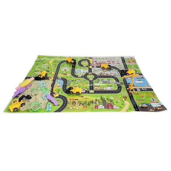 Városi építkezés játékszett 2 kg kinetikus homokkal (8495)