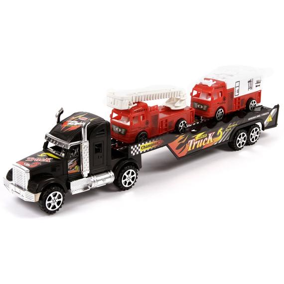 Tűzoltóautó szállító kamion - 43 cm (96097)
